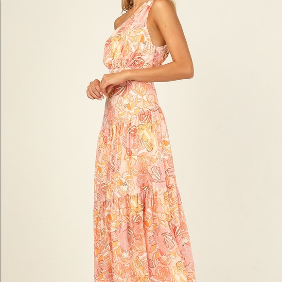 NWT Runway Scout floral one shoulder midi dress - Picture 4 of 5